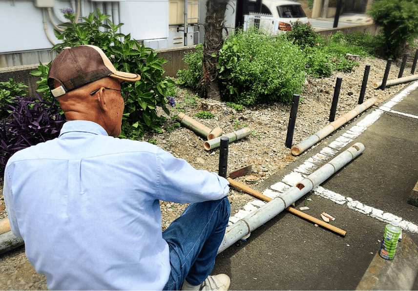 駐車場横の花壇をdiyで綺麗に 旅館便り 伊豆長岡温泉 富嶽 はなぶさ 公式 中伊豆の温泉旅館